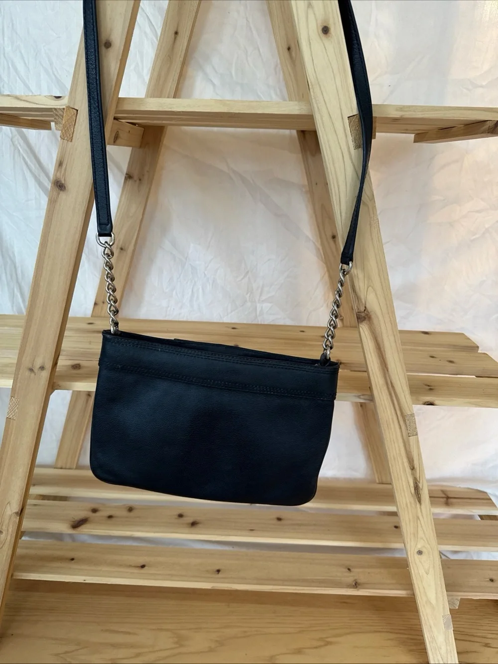 Kate Spade Black Leather Shoulder Bag with Chain Strap